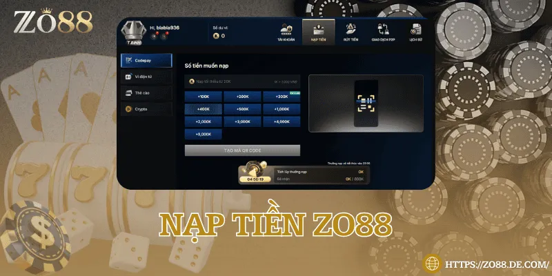 Nạp tiền thuận tiện, giao dịch nhanh, nhiều phương thức an toàn